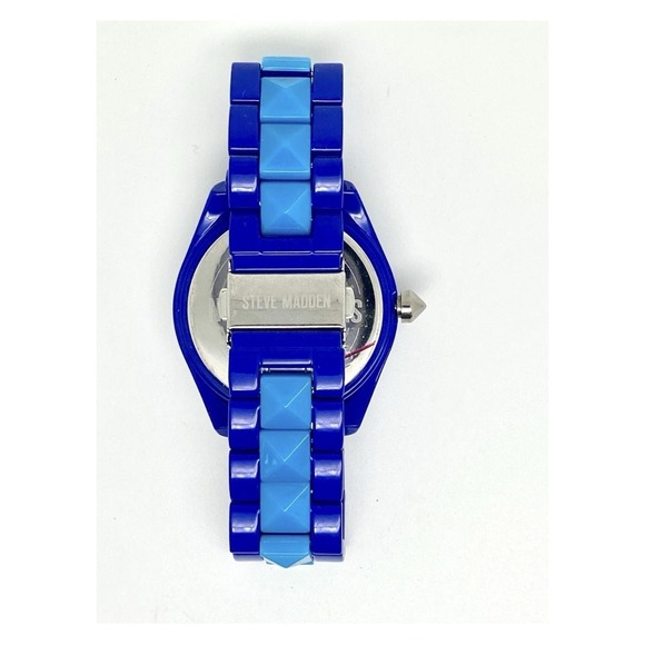 Steve Madden Watch Womens Blue Analog Quartz Round Face Bracelet Style Fashion A - Picture 9 of 9